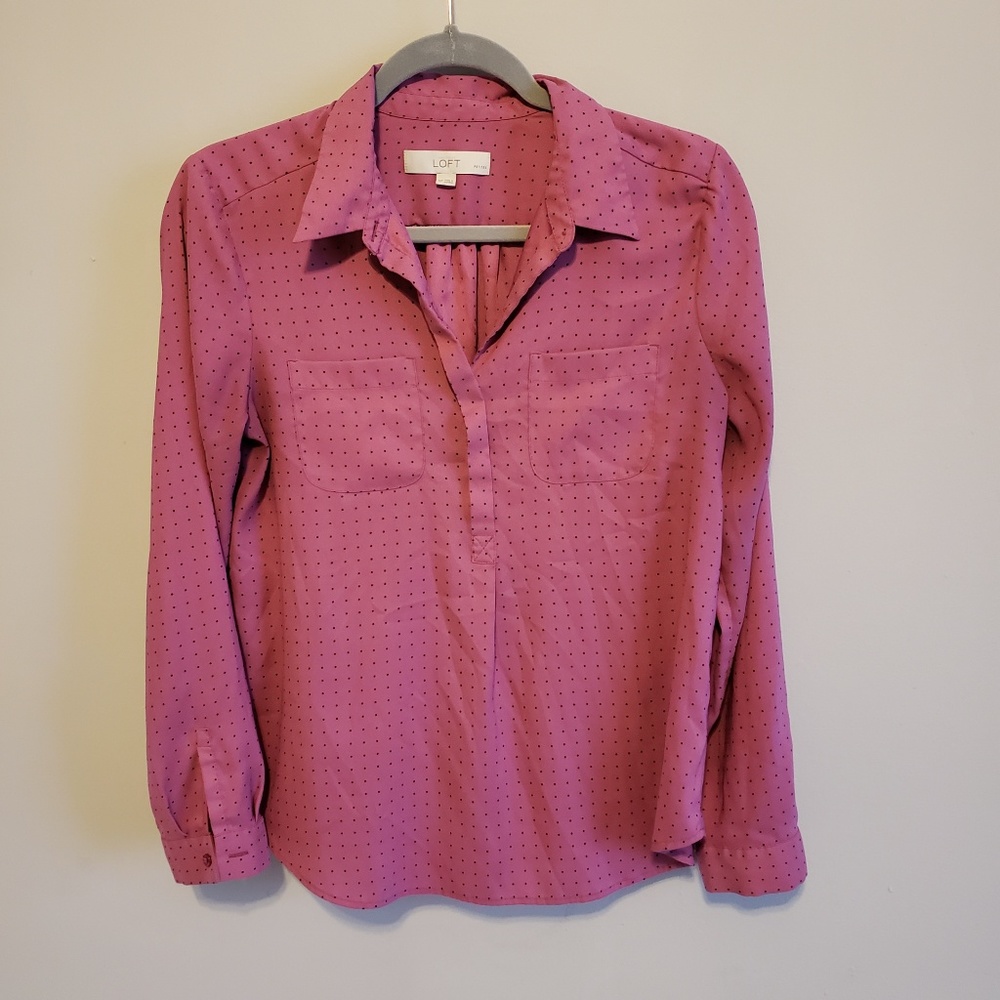 Ann Taylor LOFT loose button down blouse Sz. MP